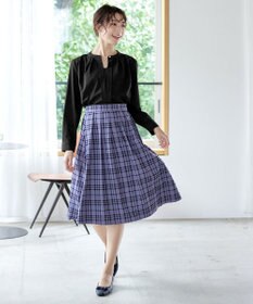 Tiaclasse L 【新色追加・洗える】バンドカラー2WAYタックブラウス