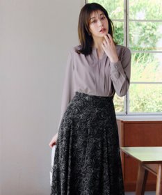 Tiaclasse L 【新色追加・洗える】バンドカラー2WAYタックブラウス