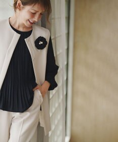 組曲 【KUMIKYOKU NAVY】コンフォータブルドレープ ジレ サンドベージュ系