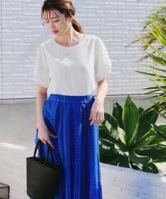 Tiaclasse L 【洗える】シアーチェック柄パフスリーブブラウス