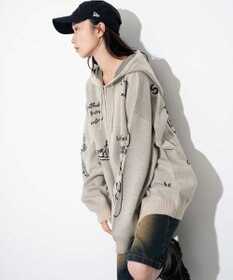 WEGO 【ユニセックス着用ITEM】ジャガードロゴジップパーカー