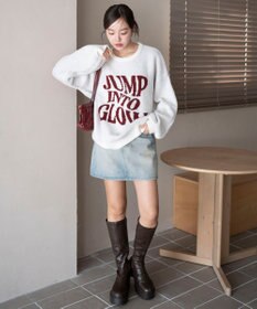 WEGO 【2025年秋冬新作】フラッフィーグラフィックニットBIGプルオーバー