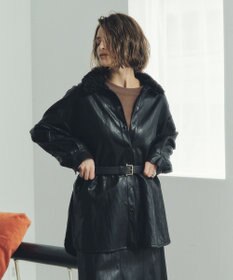 YECCA VECCA レザーライクシャツジャケット