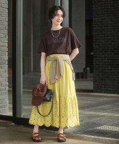 Green Parks ペチ付スカラップ刺しゅうスカート