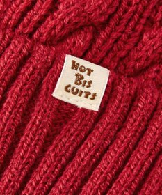 MIKI HOUSE HOT BISCUITS 【46-56cm】 ぼん天付きケーブル編みニット帽子