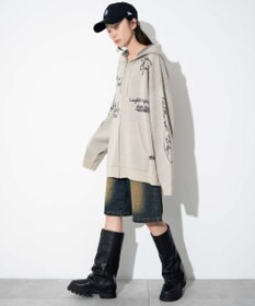 WEGO 【ユニセックス着用ITEM】ジャガードロゴジップパーカー