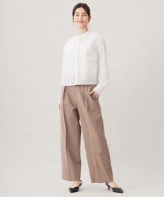 自由区 L 【洗える】コットンダブルクロスストレート パンツ