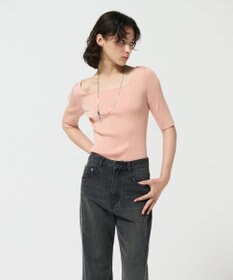 GRACE CONTINENTAL ラメリブニットトップ