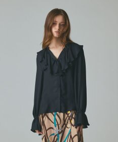 GRACE CONTINENTAL スキッパーラッフルブラウス