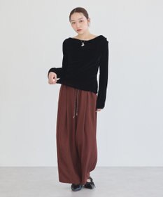 earth music&ecology ドレープカットチュールフロッキープルオーバー