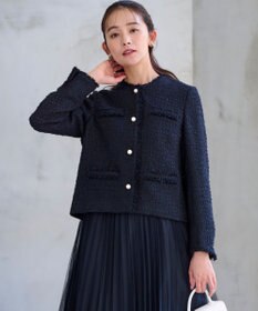 組曲 【KUMIKYOKU NAVY】ファンシーツイード 2WAYジャケット