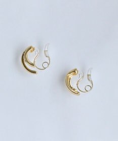 Phoebe 【金属アレルギー対応】【痛くないシリーズ】ストレートシャインクリスタルループフィットイヤリング　ゴールド