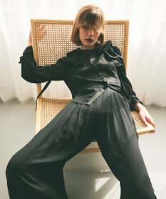 GRACE CONTINENTAL シアーラッフルカラーブラウス