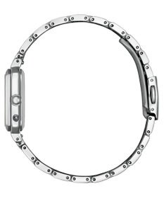 CITIZEN 【替えバンド付き電波時計】電池交換不要のスクウェア2wayモデル シルバーカラー×グレージュバンド ES9500-51A