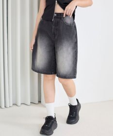 WEGO 【SMサイズ展開】ヴィンテージウォッシュデニムハーフパンツ