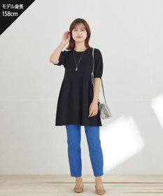 Tiaclasse L リブ切替スカラップニットチュニック