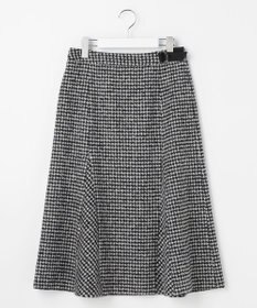 J.PRESS LADIES ウールシルク ハウンドトゥース フレア スカート