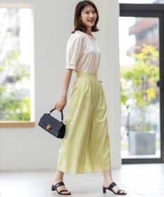 ANY SIS L 【接触冷感・UVカット・速乾】スムージーポリエステルタックフレア パンツ