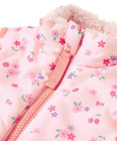 MIKI HOUSE HOT BISCUITS 【80-120cm】 裏ボアフリース リバーシブル総柄ベスト