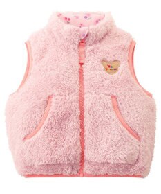 MIKI HOUSE HOT BISCUITS 【80-120cm】 裏ボアフリース リバーシブル総柄ベスト
