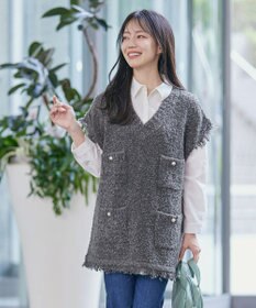 Tiaclasse 【洗える】フレアシャツチュニックブラウス