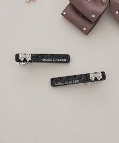 Maison de FLEUR 【2個セット】ビジューリボンアクリルクリップセット