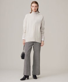 ICB L ハウンドトゥースツイード ワイドストレートパンツ