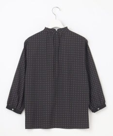 J.PRESS LADIES 【洗える】シュリンクデシン ジオメトリックプリント ブラウス