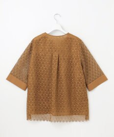 自由区 S 【洗える】ジオメトリックフラワーレースプルオーバー ブラウス