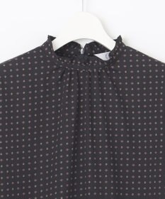 J.PRESS LADIES 【洗える】シュリンクデシン ジオメトリックプリント ブラウス