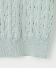 Feroux 胸元刺繍ケーブルポロ ニット