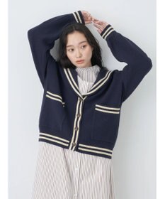 earth music&ecology セーラーニットカーディガン