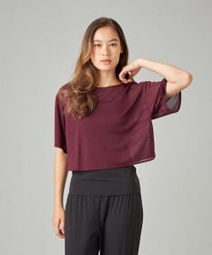 Chacott シアーリブバッククロスTシャツ
