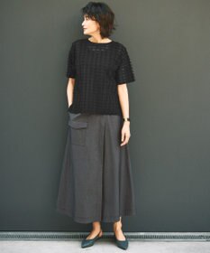 自由区 S 【セットアップ対応・洗える】シアーカットジャカード ニット