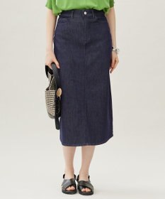 自由区 【洗える】ウスカルデニムAライン スカート インディゴ