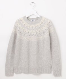 J.PRESS LADIES 【WEB限定カラーあり・洗える】FAIR ISLE ラウンドネック ニット