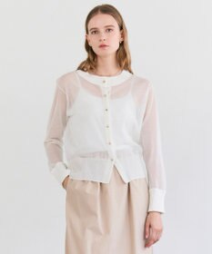 BEIGE， PYRRHOT / シアーコンビ リブカーディガン