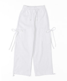 WEGO 【ウエストゴム】リボンカーゴスウェットパンツ