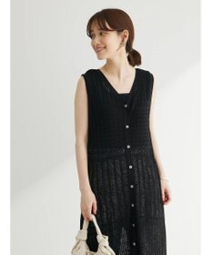 Green Parks すかし柄ロングベスト