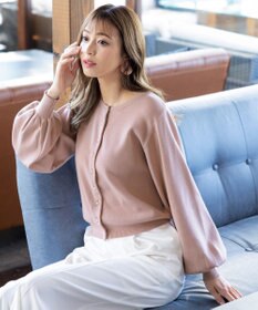 Tiaclasse 【洗える】パールボタンニットカーデ