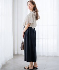 23区 L 【Lサイズ限定/吸水速乾/UVカット/接触冷感/】ストレッチジョーゼット ガウチョパンツ