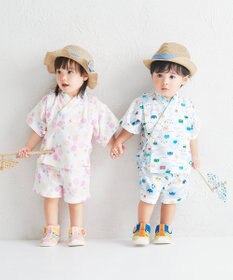 MIKI HOUSE HOT BISCUITS 【80-120cm】総柄 甚平スーツ