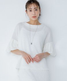 #Newans 【金子綾さんインスタライブご紹介アイテム】【洗える/セットアップ可能】ふくれジャガード パフスリーブブラウス