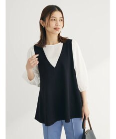 Green Parks ベスト風ドッキングニットプルオーバー