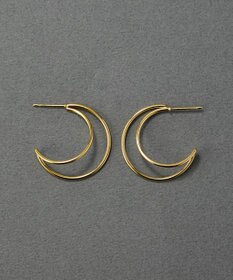 Phoebe 〈金属アレルギー対応〉クレセントレイヤーフープピアス　ゴールド　ステンレス