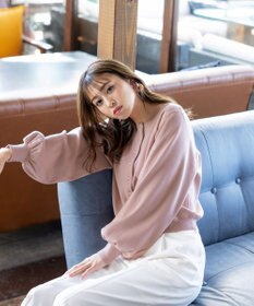 Tiaclasse 【洗える】パールボタンニットカーデ