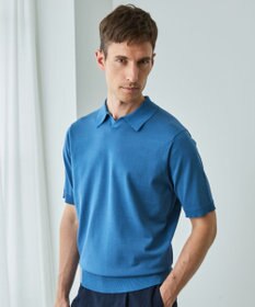 GOTAIRIKU 【洗濯機可】テーラード DRESS BIZ スキッパーニットポロ