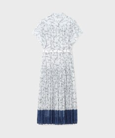 GRACE CONTINENTAL ボウタイプリーツプリントワンピース