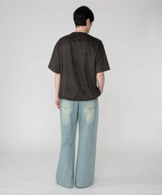 WEGO 【ユニセックス着用ITEM/MLサイズ展開】フェイクスウェードエンボスロゴT（SS）