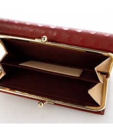 UNBILLION perche 牛革×ハラコ風ドットダブルかぶせ長財布